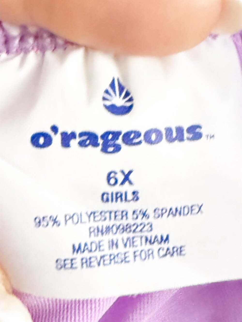 O'Rageous Girls' 6X Playful Swimsuit Skirt in lilac tiered ruffle mini - Picture 4 of 7